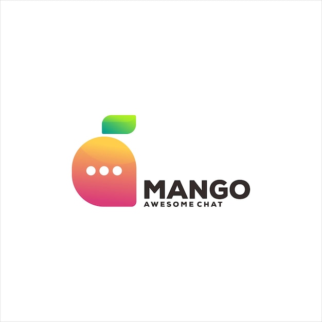 Free Vector mango chat gradient logo modern abstracts