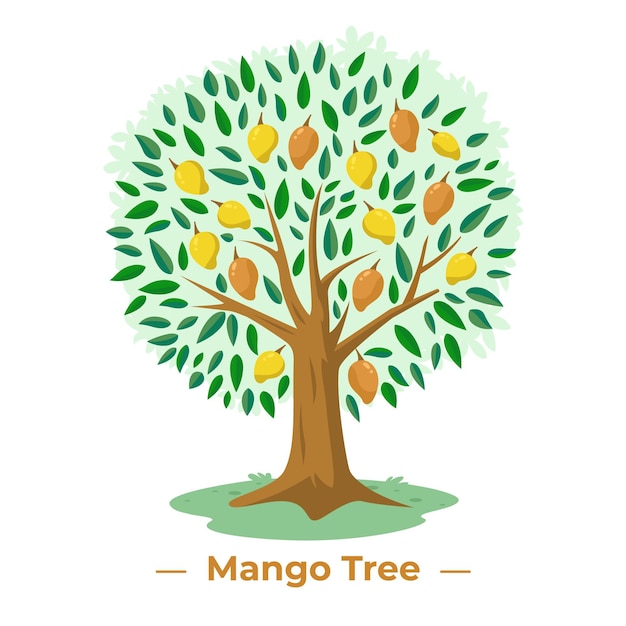 Free Vector mango tree in flat design