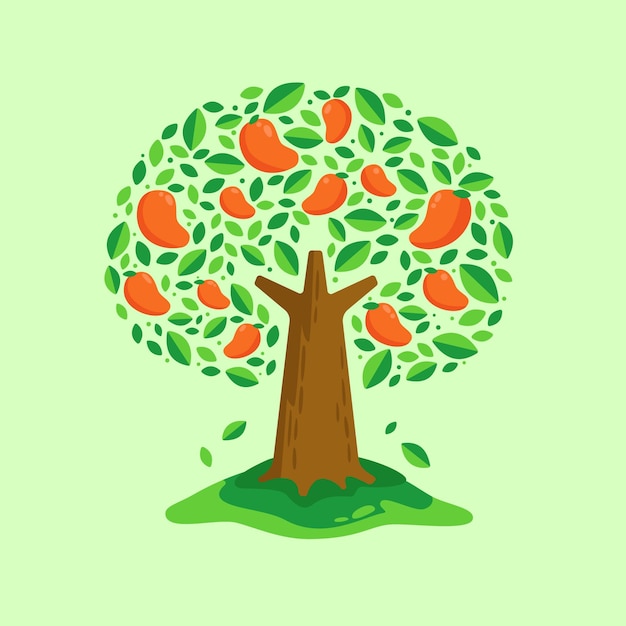 Free Vector mango tree illustration