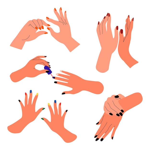 Free Vector manicure hand collection