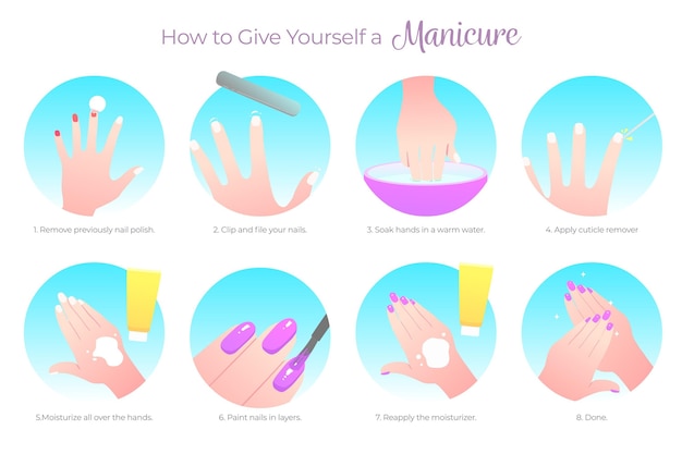 Free Vector manicure instructions