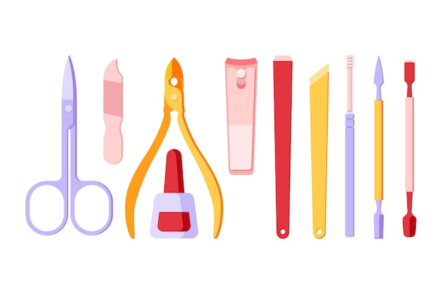 Free Vector manicure tools collection concept