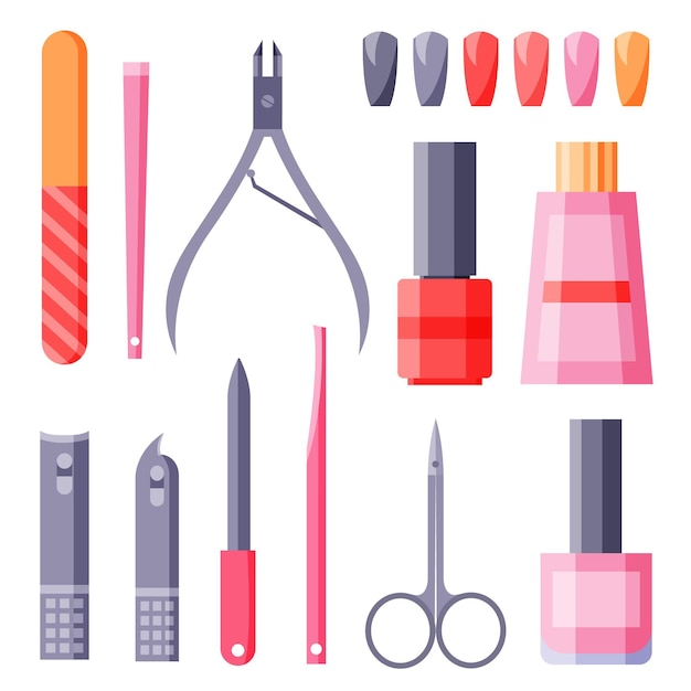 Free Vector manicure tools collection