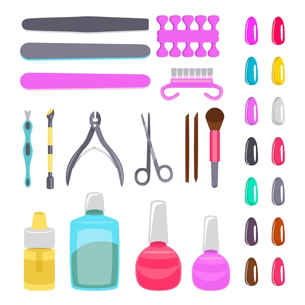 Free Vector manicure tools set