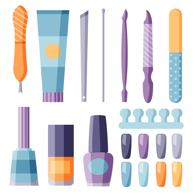 Free Vector manicure tools set