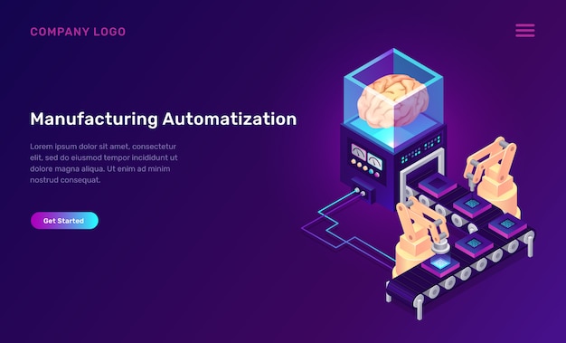 Free Vector manufacturing automation isometric concept