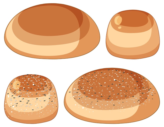 Free Vector many bun breads collection