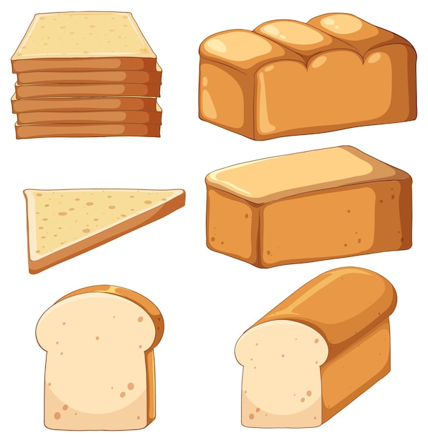 Free Vector many white breads collection