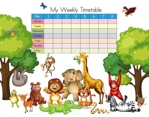 Manys on time table template