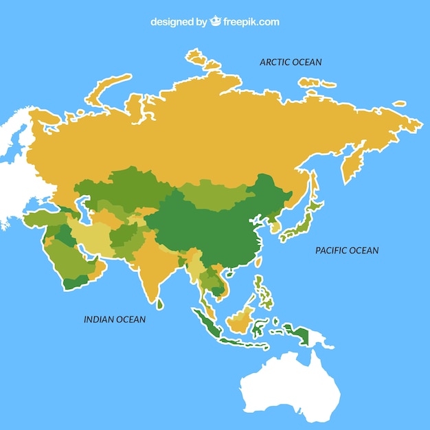 Map of asia in flat style