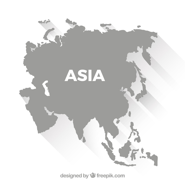 Free Vector map of asia in flat style