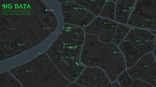 Map of big data in modern city