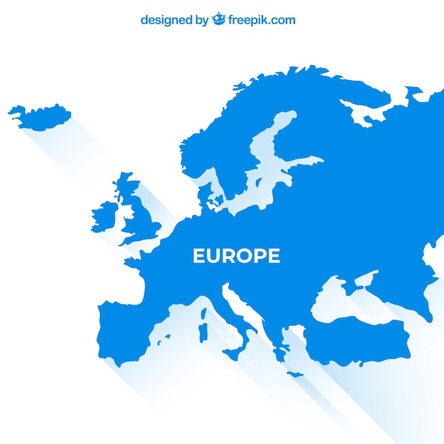 Free Vector map of europe with colors in flat style