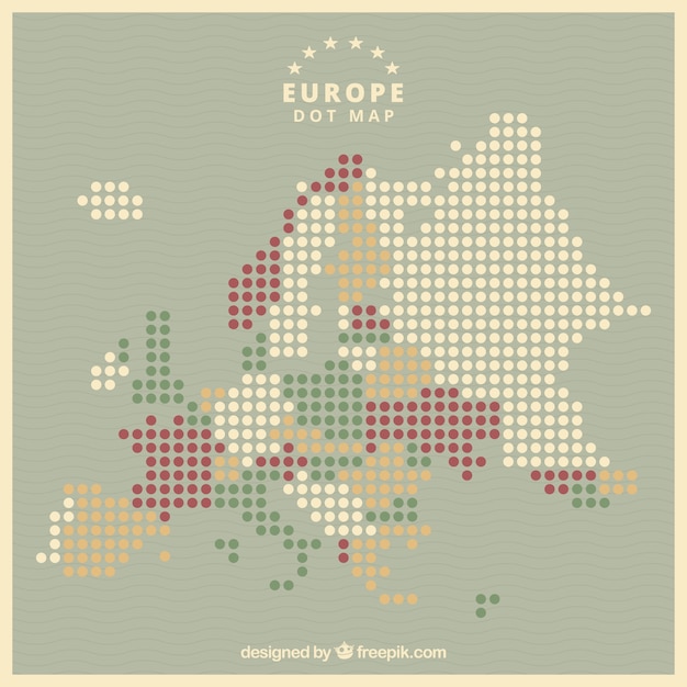 Free Vector map of europe with dots in flat style