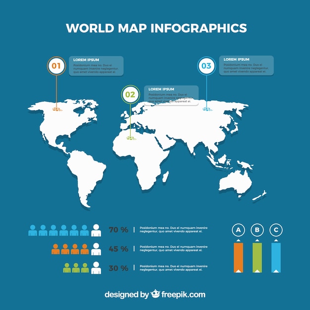 Map with infographic elements