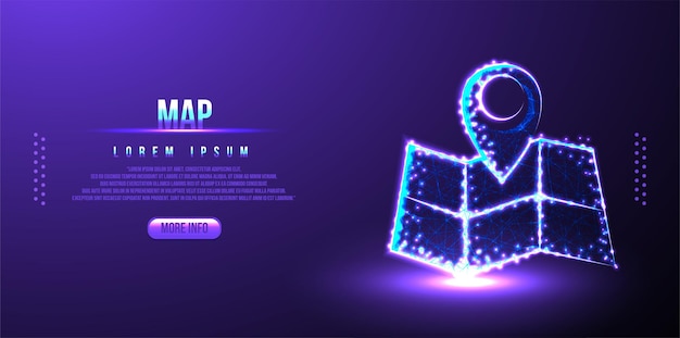 Free Vector map, world, treasure polygonal low poly wireframe background