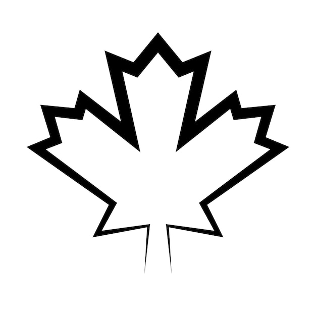 Free vector maple leaf hand drawn black