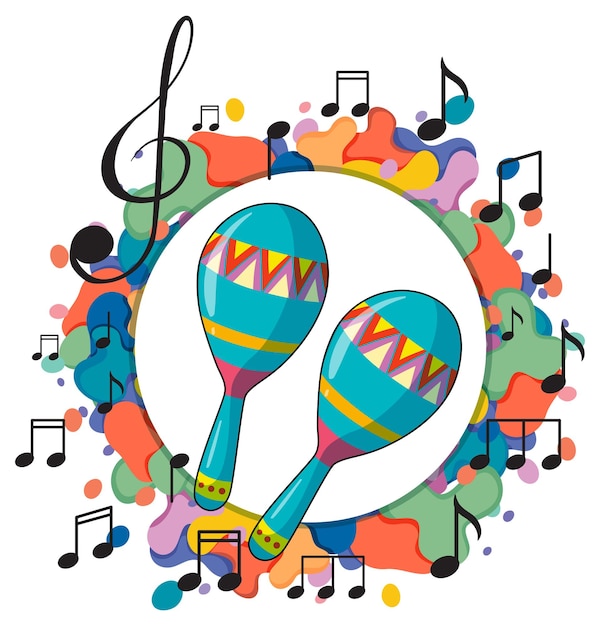 Free Vector maracas instrument on white background