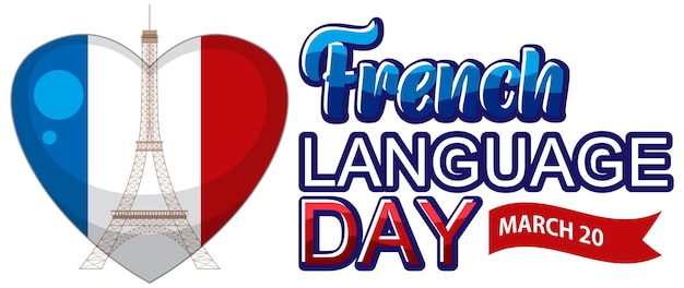 Free vector march french language day