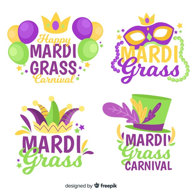 Mardi gras carnival badge collection