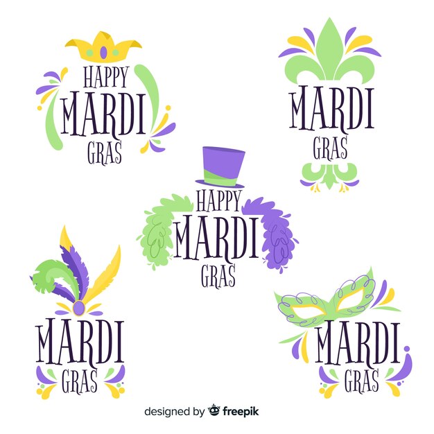 Mardi gras carnival badge collection