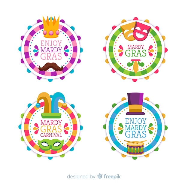 Mardi gras carnival badge collection