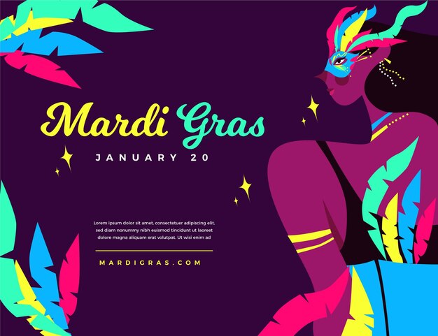 Mardi gras flat design