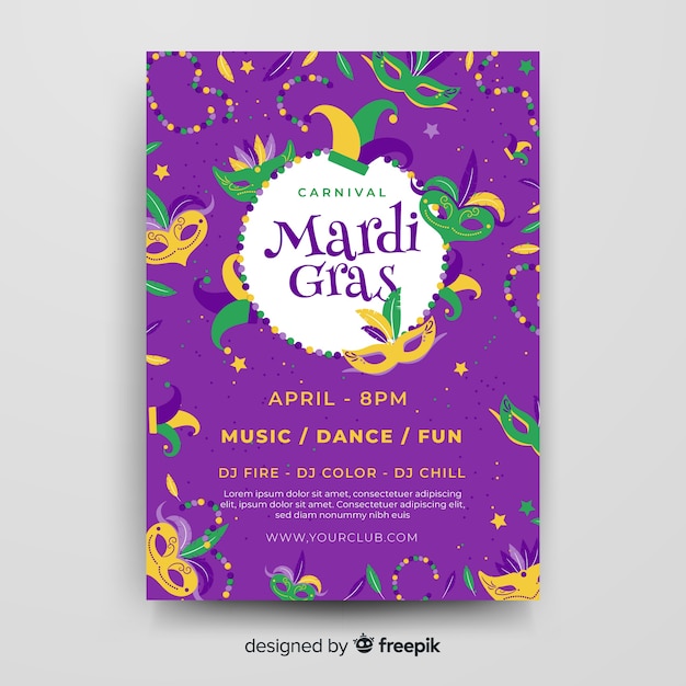 Mardi gras flyer template