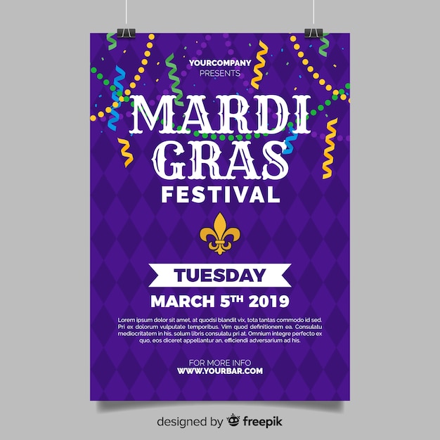 Mardi gras flyer template