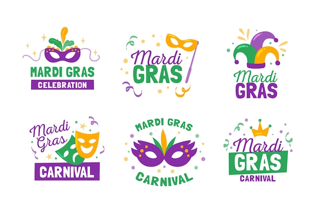 Mardi gras label / badge collection