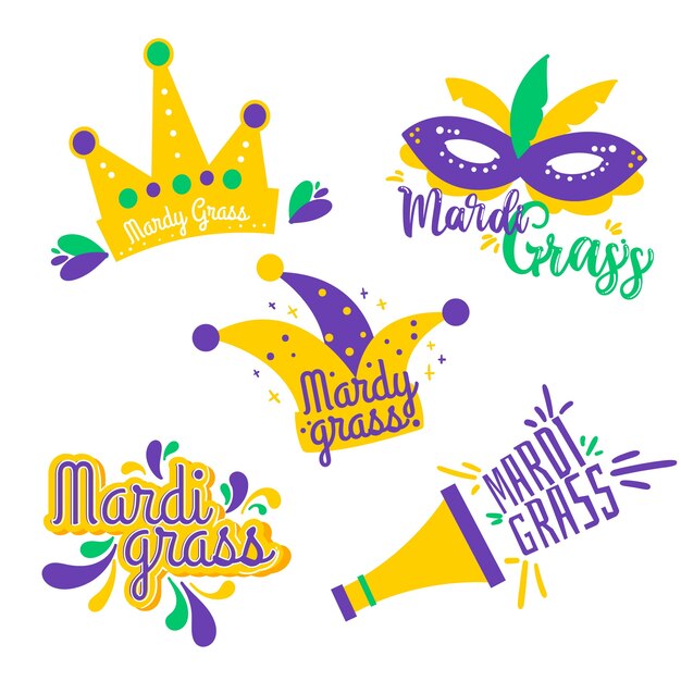 Mardi gras label collection