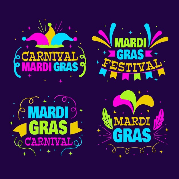 Mardi gras label collection