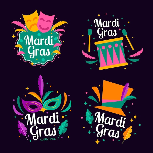 Mardi gras label collection