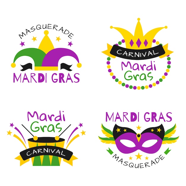 Mardi gras theme for badge collection