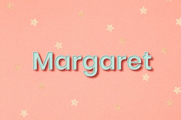 Free Vector margaret female name typography vector