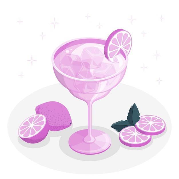 Margarita cocktail concept illustration