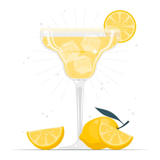 Margarita cocktail concept illustration