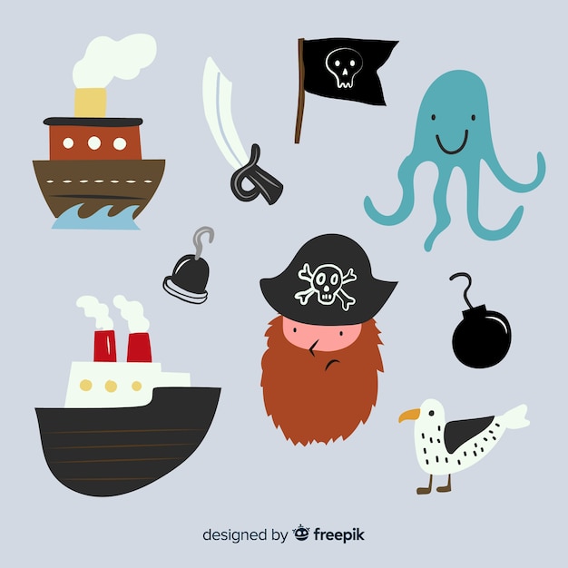 Free Vector marine life character collectio