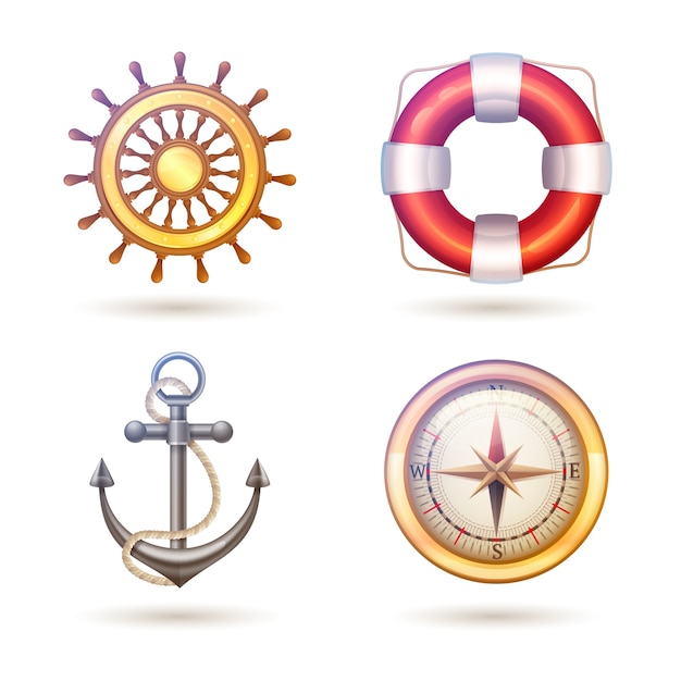 Free Vector marine symbols set