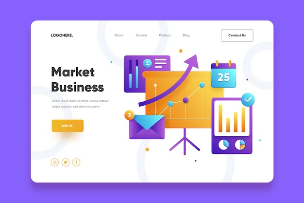 Market business landing page template