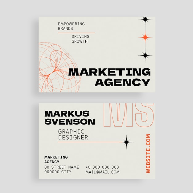 Marketing agency business card template design