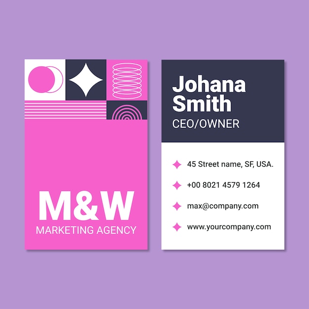 Free Vector marketing agency business card template design