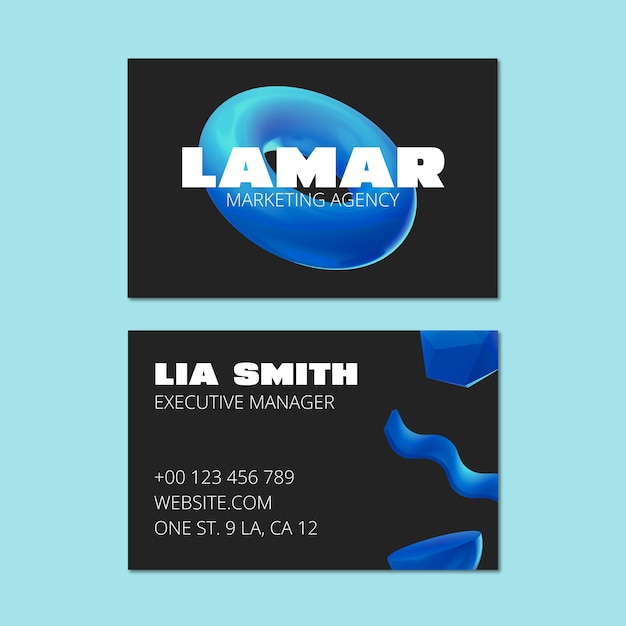 Free vector marketing agency business card template design