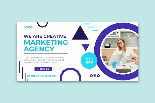 Marketing agency horizontal banner template