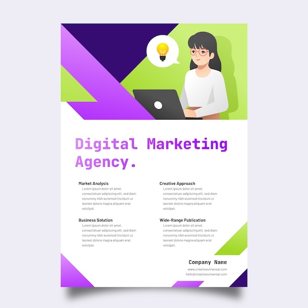 Free vector marketing agency template design