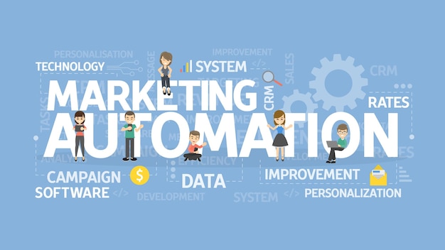 Marketing automation concept illustration Idea of technology and business