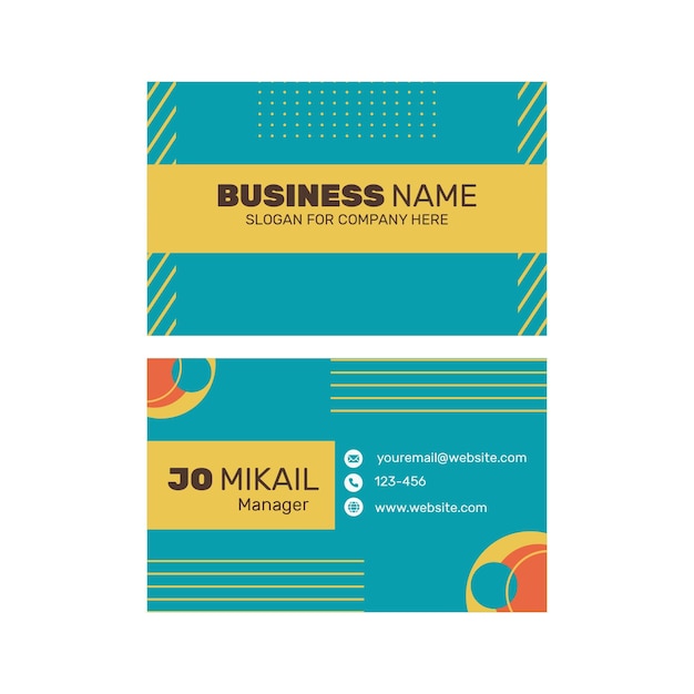 Free Vector marketing business double sided business card design