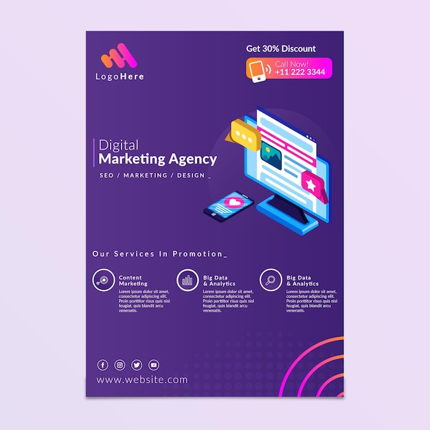 Marketing business flyer template