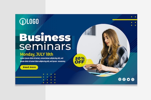 Marketing business horizontal banner template