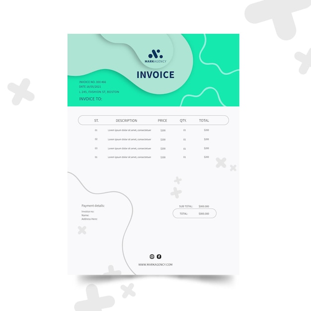 Marketing business invoice template